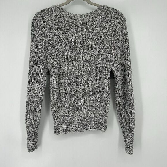 Free People Electric City Sweater Marled Black Pullover Knit Crew Neck Size M - Picture 7 of 11